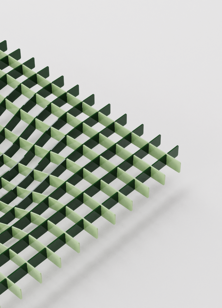 Gravity Tray in two tone green colourway developed for Grand Palais in Paris detail #color_grand-palais-green