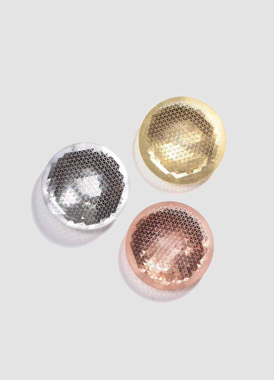 Push 3 Small Bowls in stainless steel, brass and copper, pressed by hand