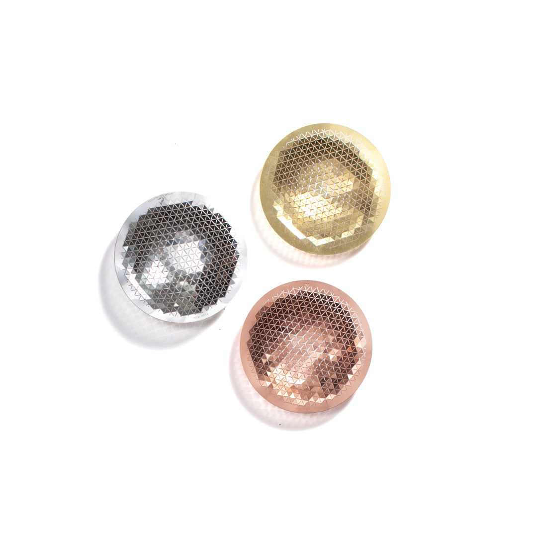 Push 3 Small Bowls in stainless steel, brass and copper