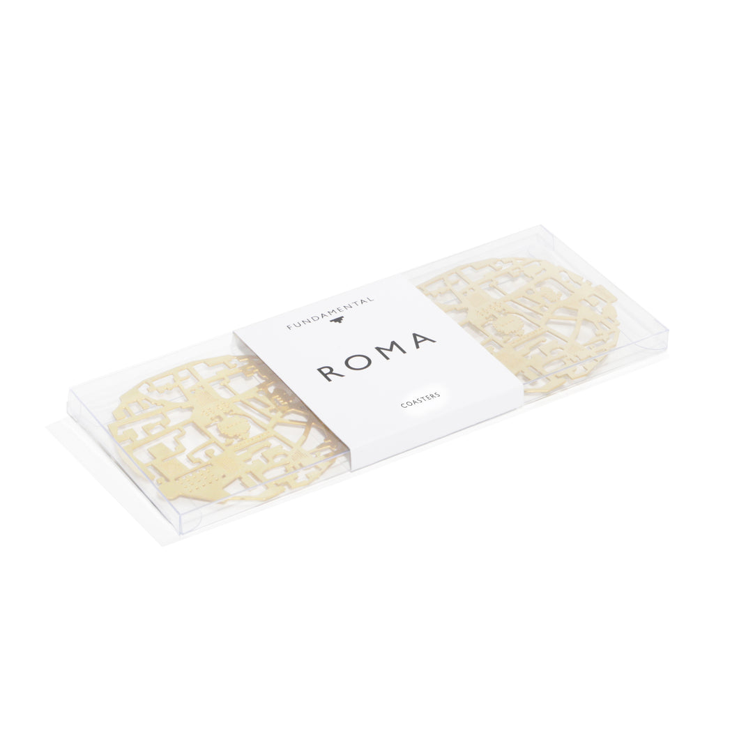 Roma 2 Coasters in their printed sleeve
